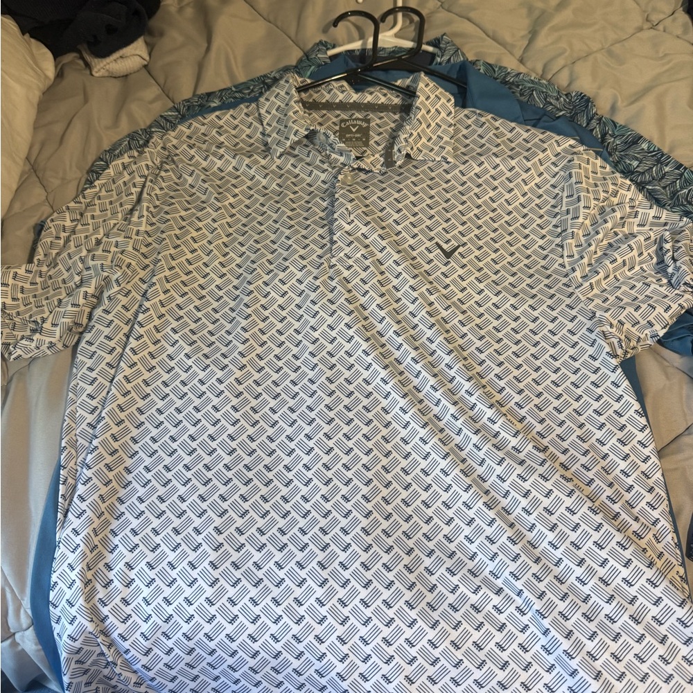 5 like new golf polo shirts